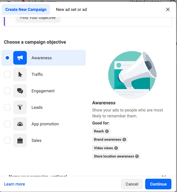 Brand Awareness Facebook Ads Objective