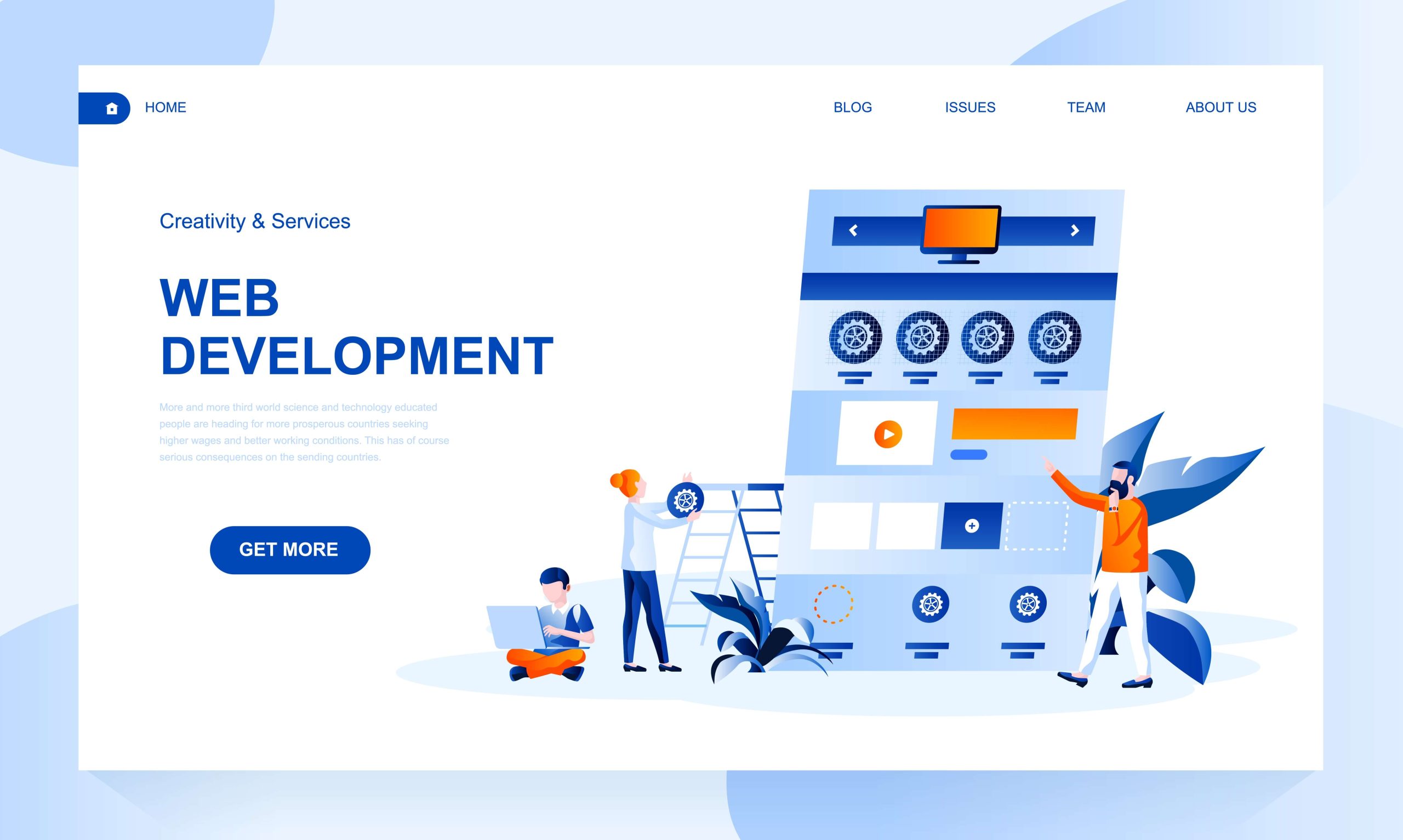 Landing page website development