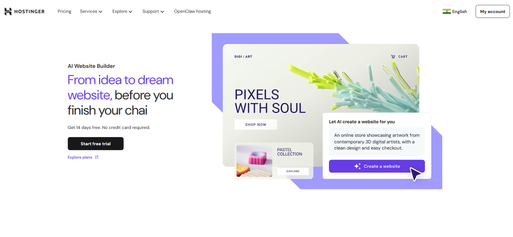 hostinger website builder AI
