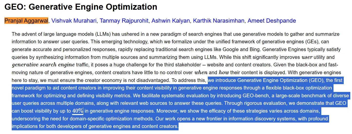 GEO: Generative Engine Optimization