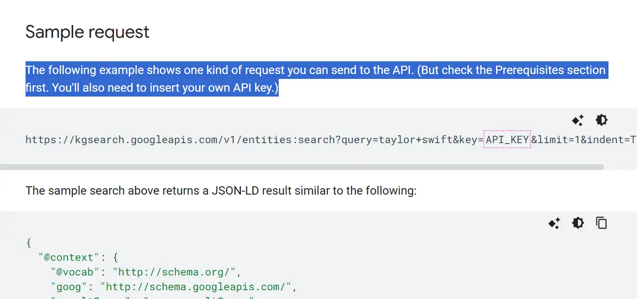 Knowledge Graph Search API